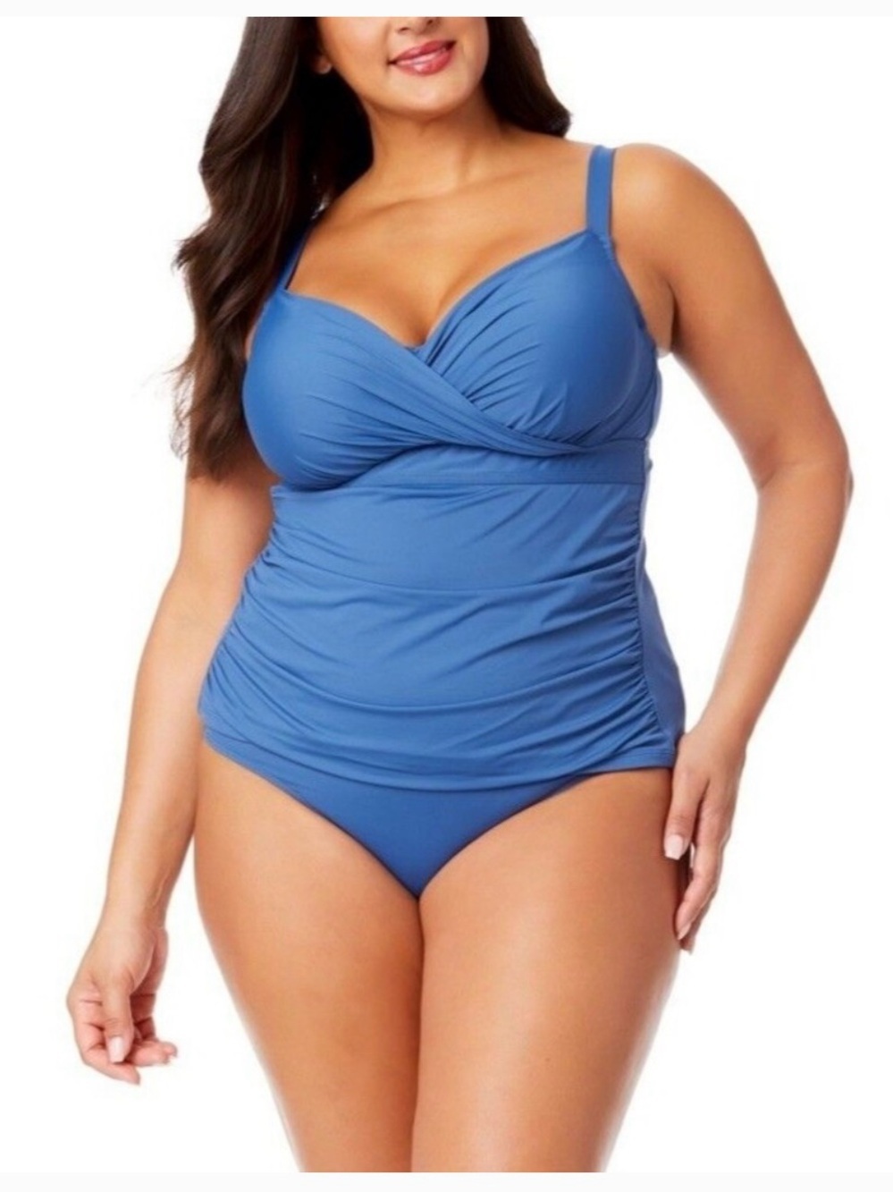 NWT Anne Cole
Plus Size Shirred Tankini Top